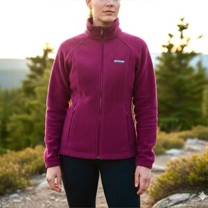 Columbia Benton Springs Full Zip Fleece Utility Jacket Berry Pink Magenta Small